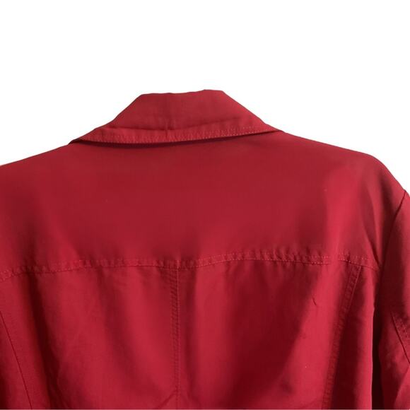 EDDIE BAUER Double Breasted Long Sleeve Red Soft Shell Pea Coat Women's Size XL - Picture 10 of 11